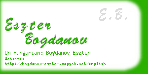 eszter bogdanov business card